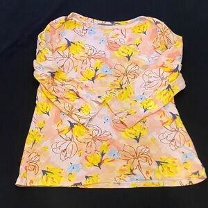 Style & Co. Long Sleeve Top - Yellow and Blue Floral
